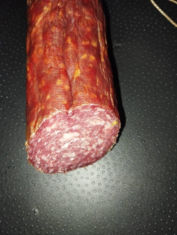 Salami vom Zwergzebu 100% Rindfleisch mit grünem Pfeffer