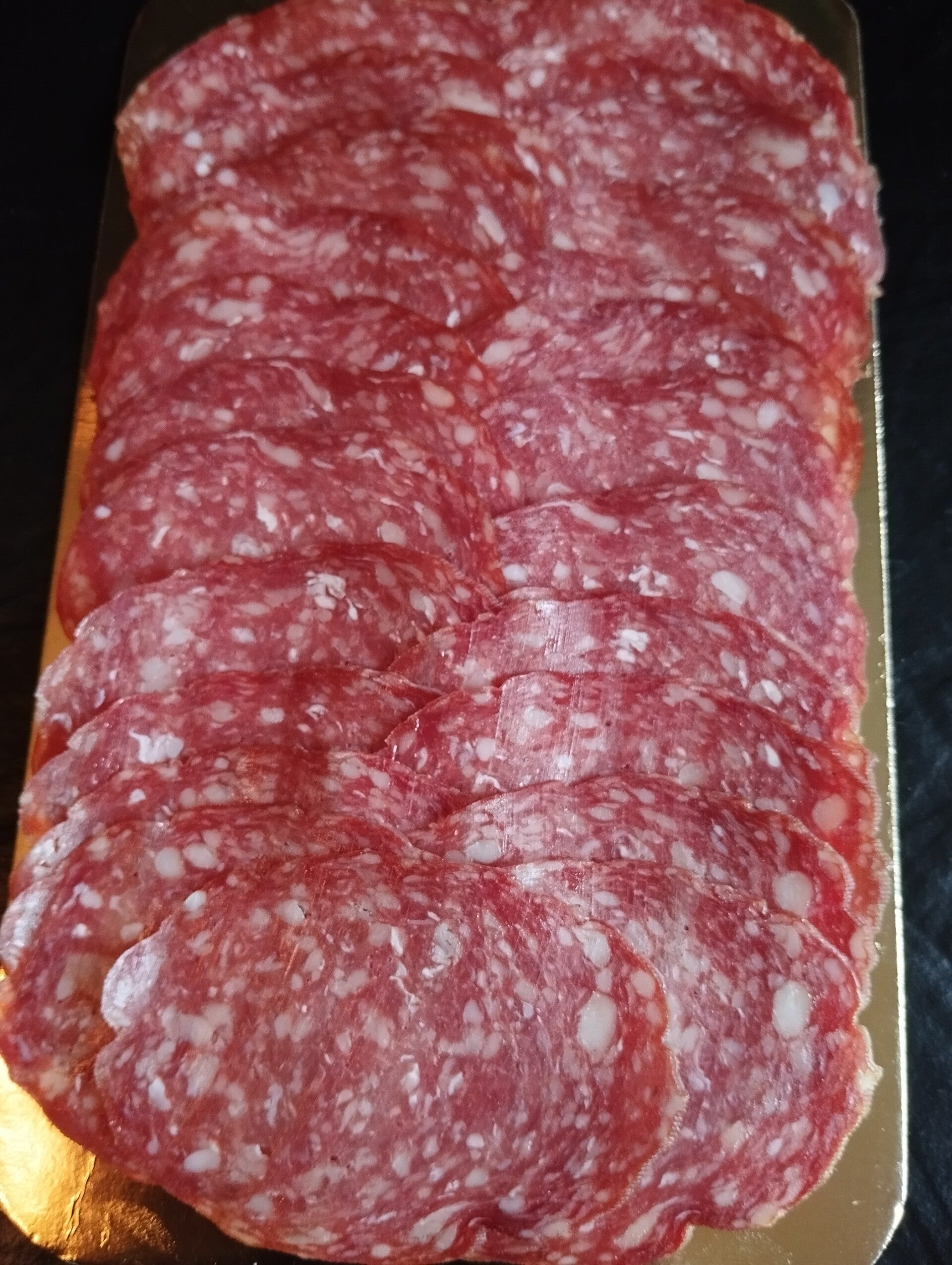Salami vom Zwergzebu 100% Rindfleisch Natur geschnitten