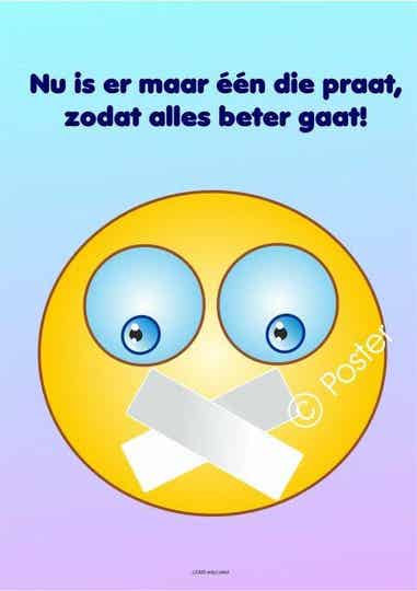 Poster 'Nu is er maar één die praat' A3