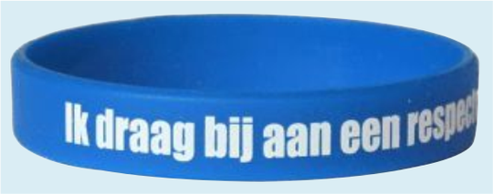 Donkerblauw respect bandje - large