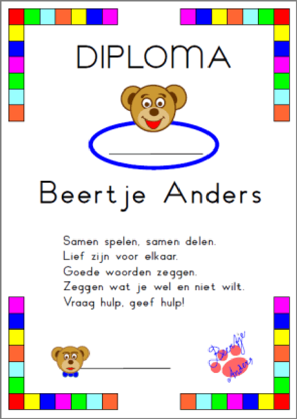 Diploma 'De vijf afspraken'