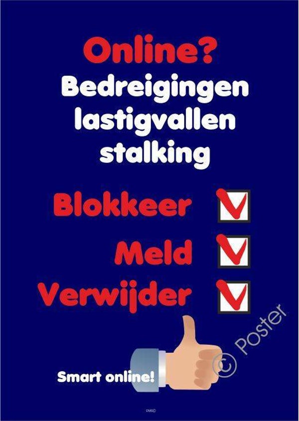 Poster 'Bedreigingen - stalking' A3