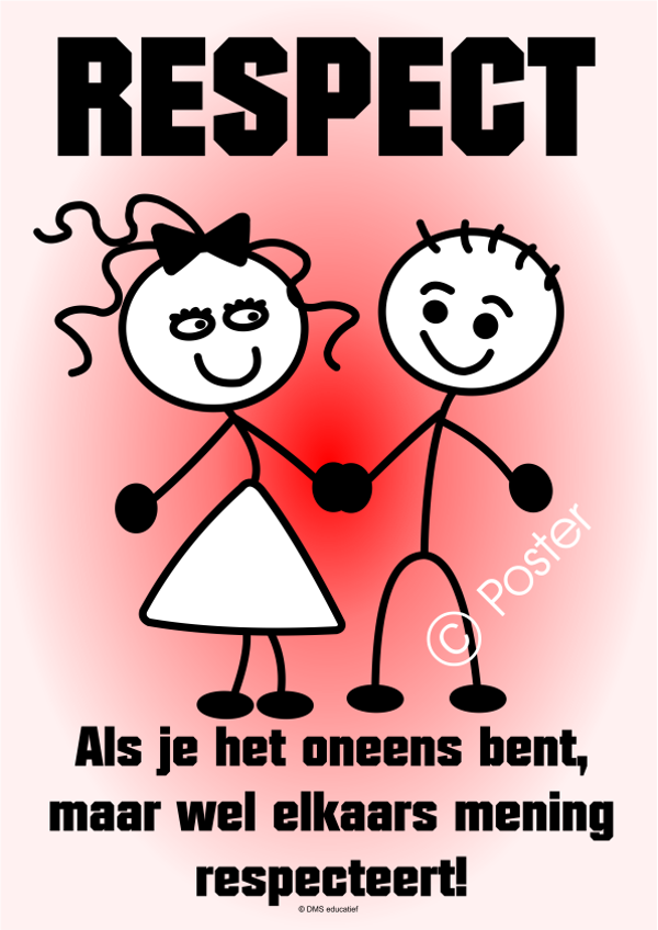 Poster 'Oneens en respect' A3