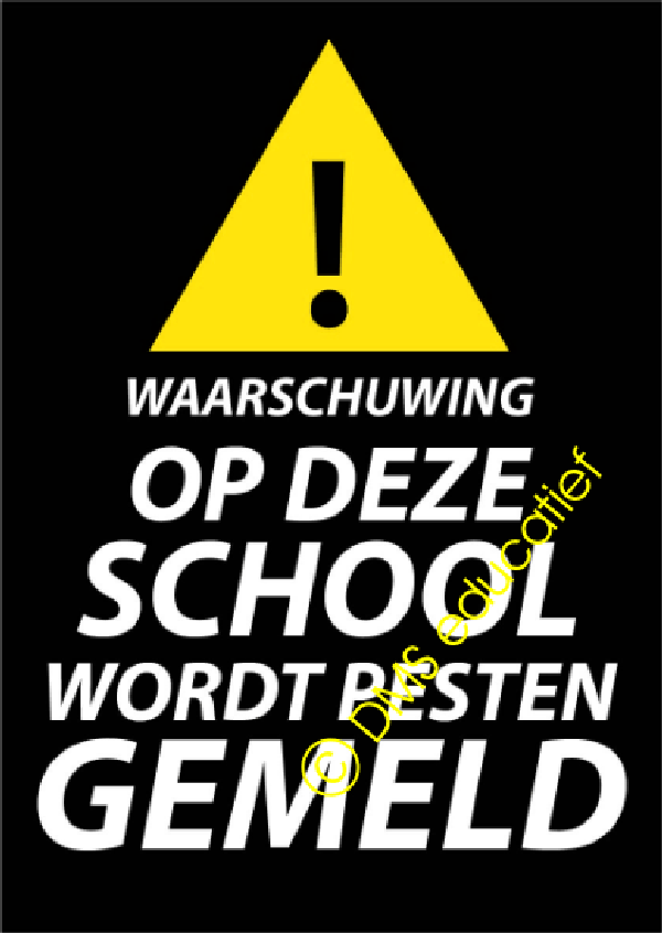 Poster 'pesten melden' A3