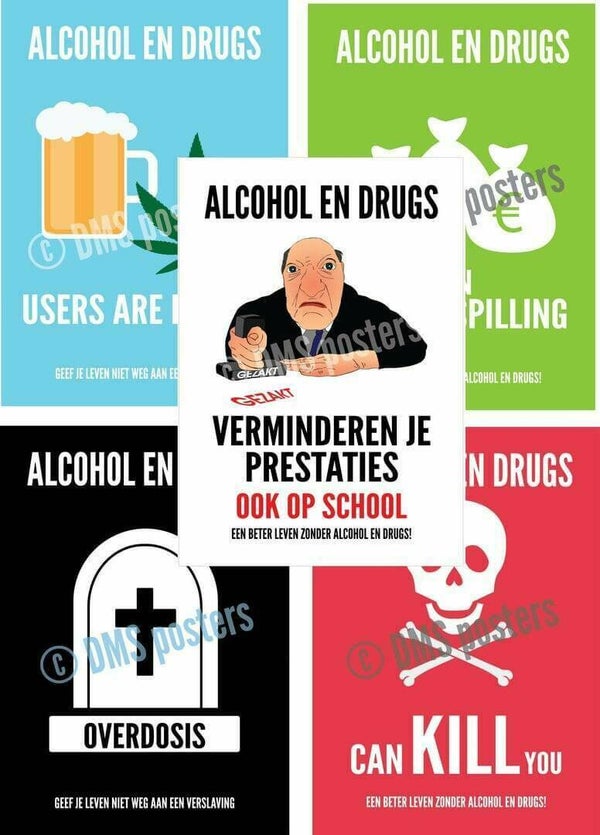 Posters over alcohol en drugs