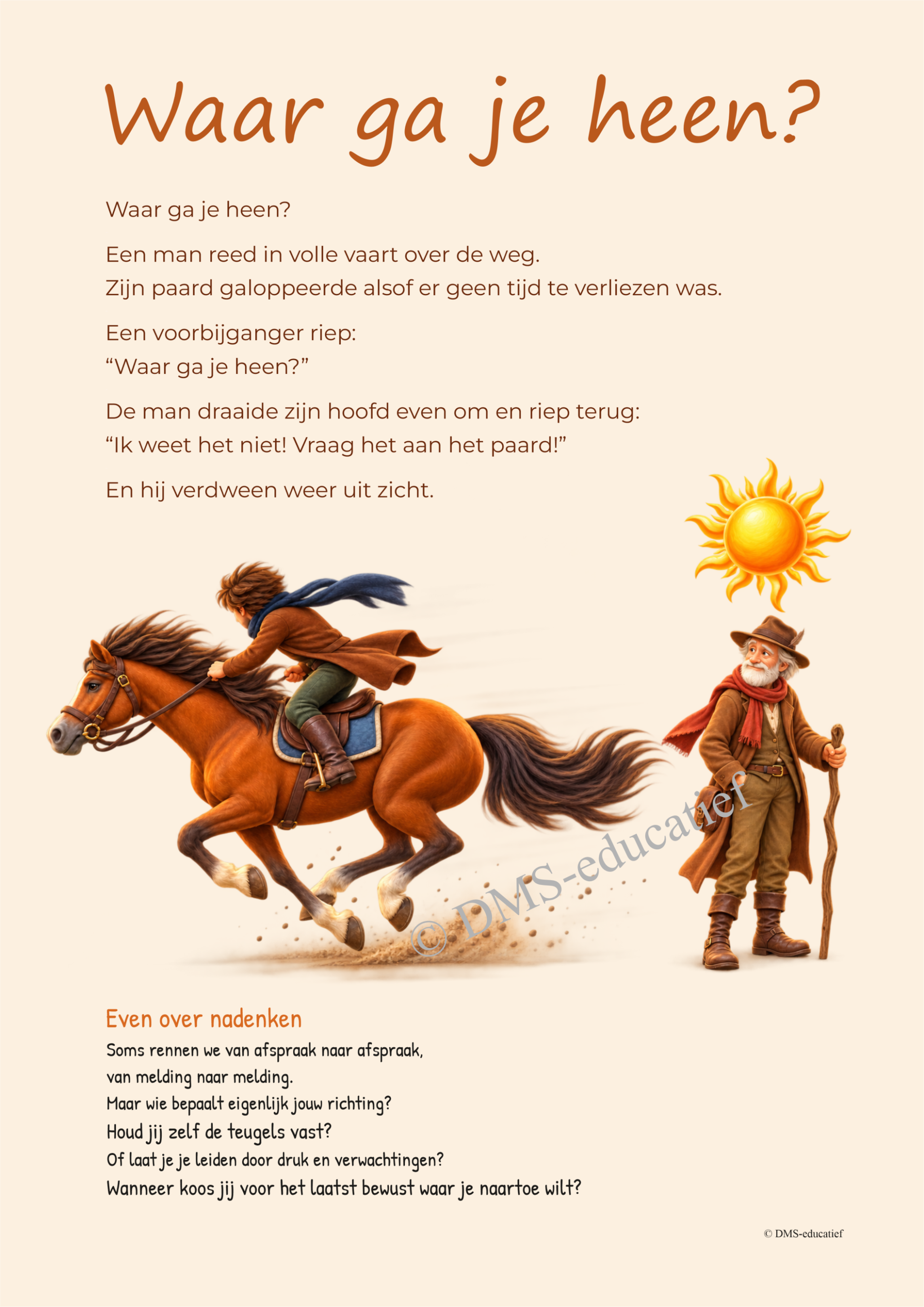 Verhaalposter 'Waar ga je heen' (A3) - zelfinzicht & levenskeuzes