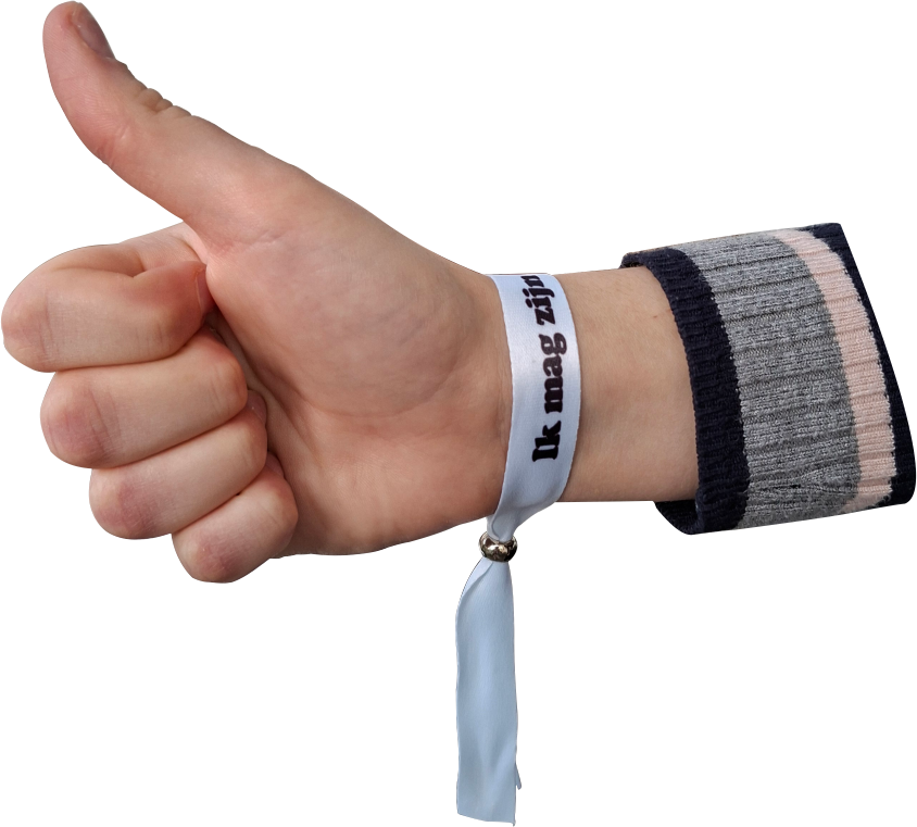 Wit polsbandje 'Zijn wie je bent'