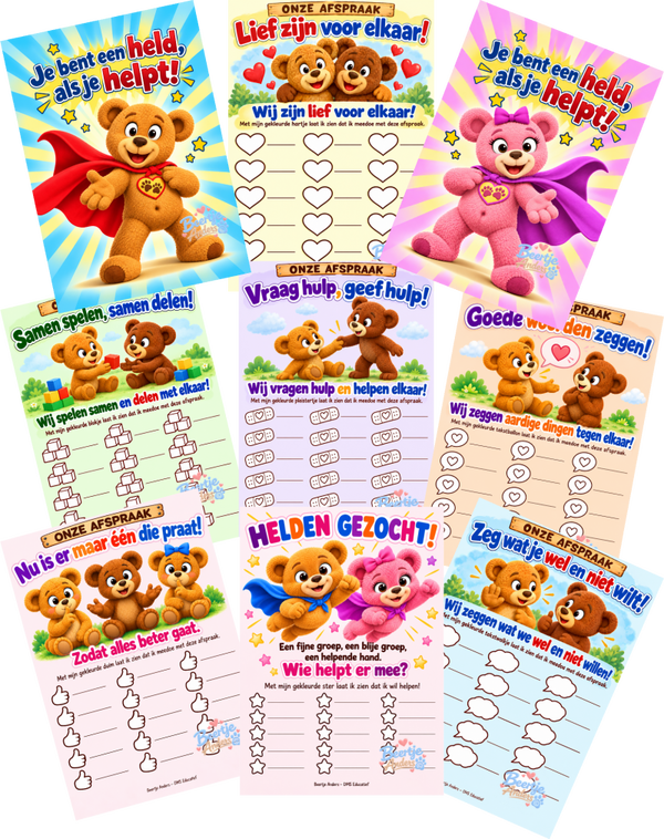 Posterpakket 'Afspraken & positief gedrag' – 9 A3-posters.