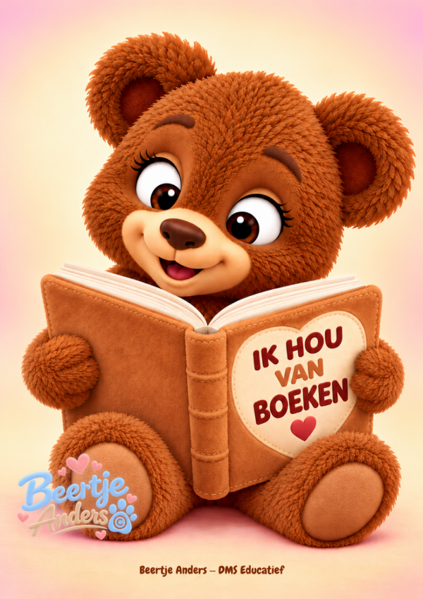 Leesposter ‘Ik hou van boeken’ – Beertje Anders A3
