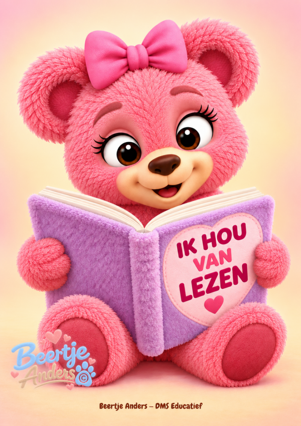 Leesposter ‘Ik hou van lezen’ – Beertje Anders A3