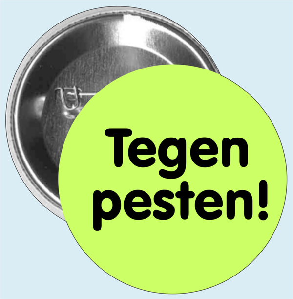 Button 'Tegen pesten!' lichtgroen