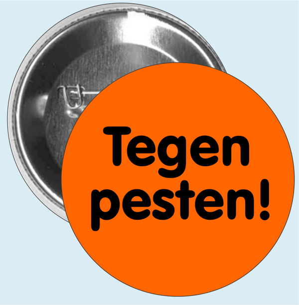 Button 'Tegen pesten!' oranje