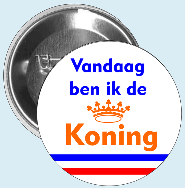 Button 'Vandaag ben ik de Koning'