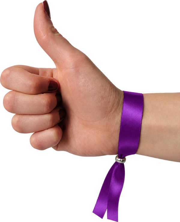 Paarse Vrijdag armbandje – effen paars satijn