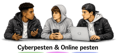 Drie jongeren staan stil bij de gevolgen van cyberpesten en online gedrag.