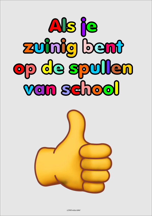 Poster ‘Zuinig op spullen van school’ A3