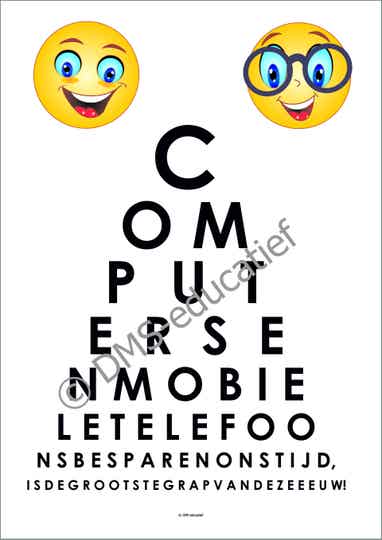 Digitale poster “Computers besparen ons tijd”