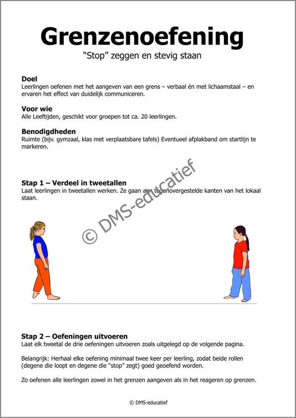 Grenzenoefening 'Stop zeggen'