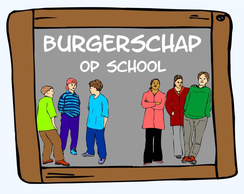 Illustratie voor burgerschap op school met leerlingen, samenleven en diversiteit