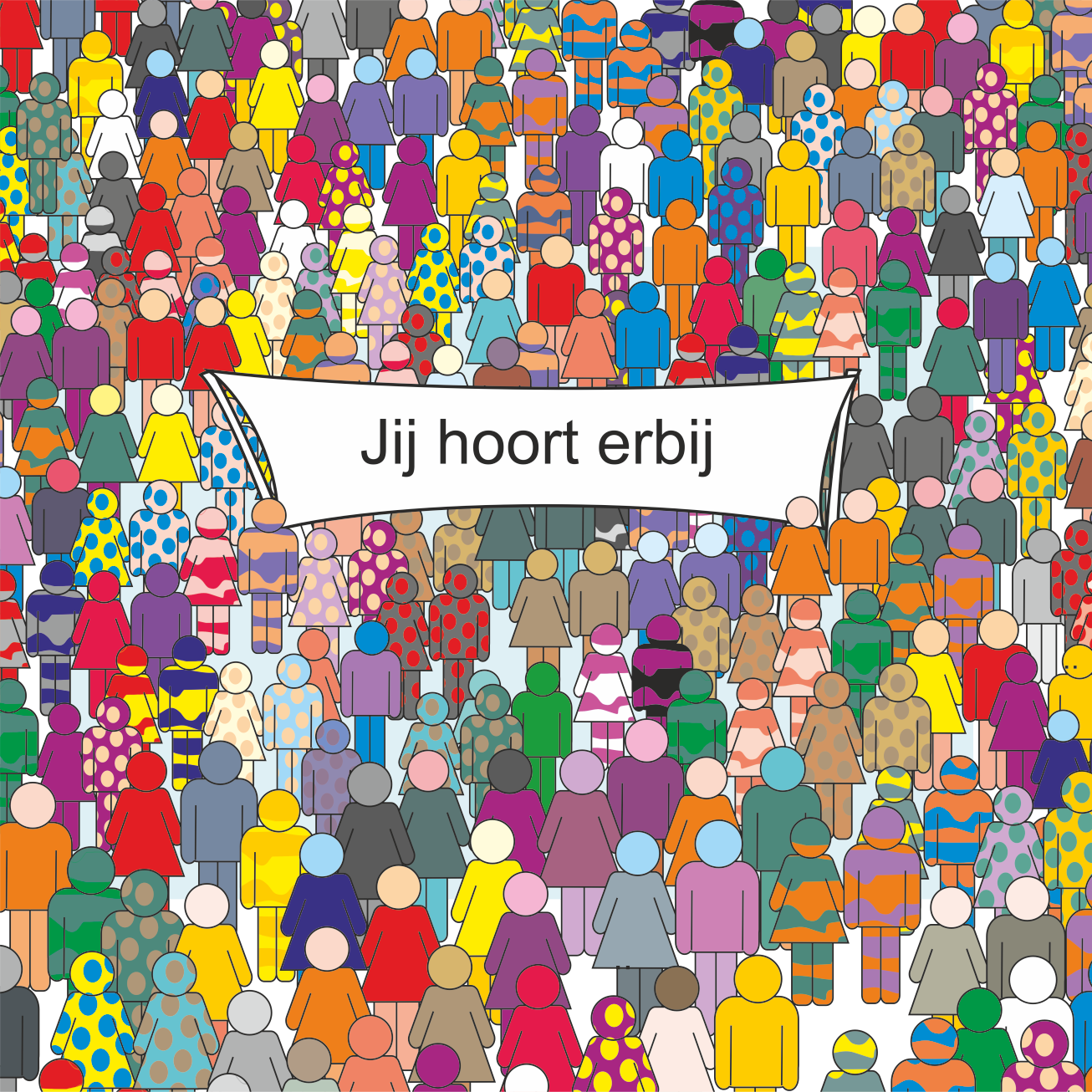Jij hoort erbij – illustratie over inclusie, erbij horen, respect en een veilige school voor iedereen.