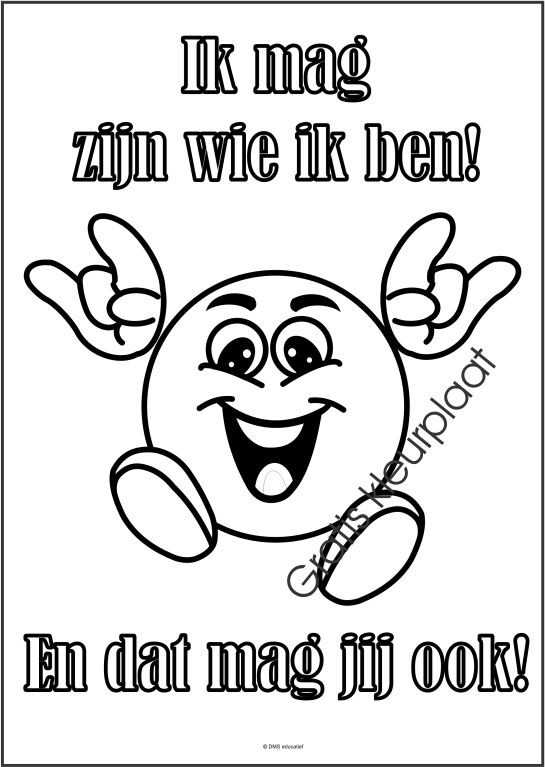 Gratis kleurplaat Ik mag zijn wie ik ben over inclusie en jezelf mogen zijn