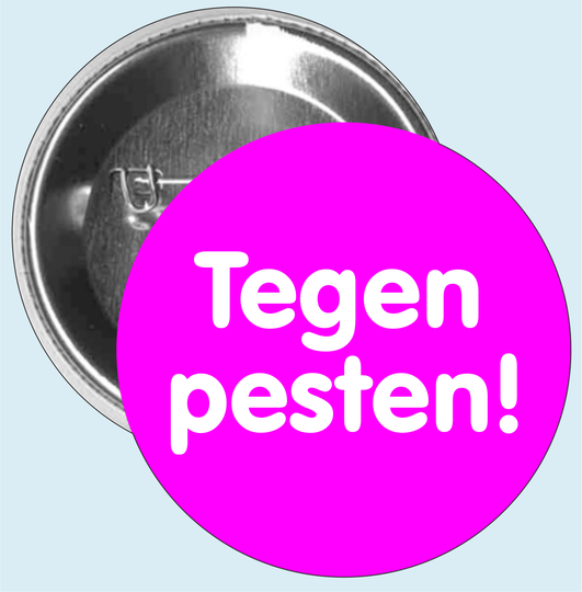 Button 'Tegen pesten!' roze