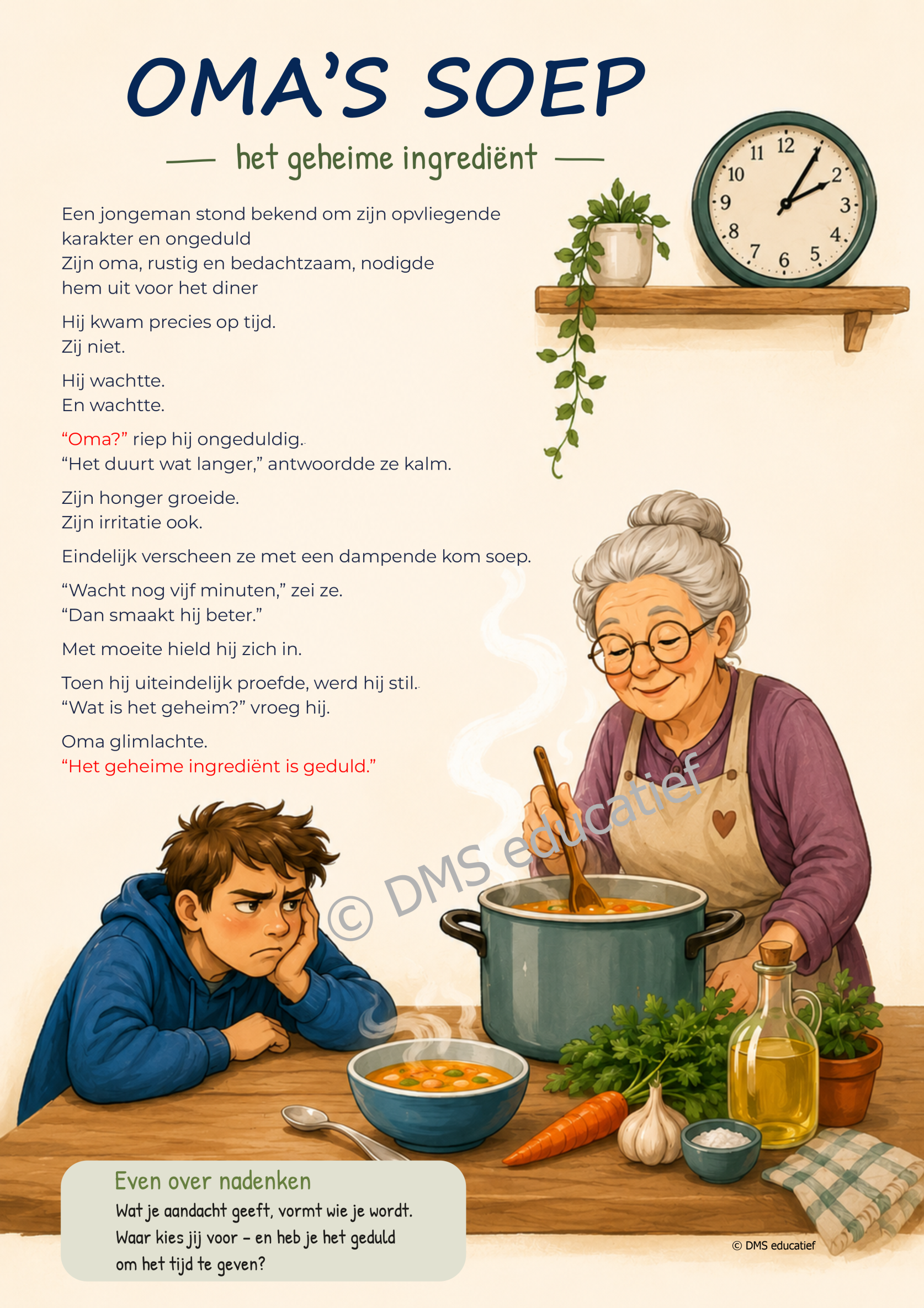 Verhaalposter ‘Oma’s soep’ (A3) - geduld & doorzetten