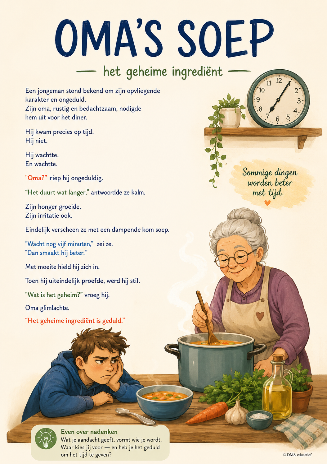 Verhaalposter ‘Oma’s soep’ (A3) - geduld & doorzetten