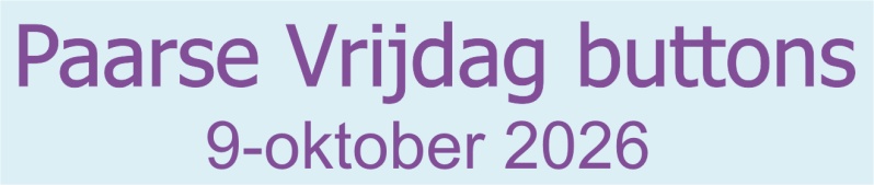 Paarse Vrijdag buttons 2026 voor school op vrijdag 9 oktober