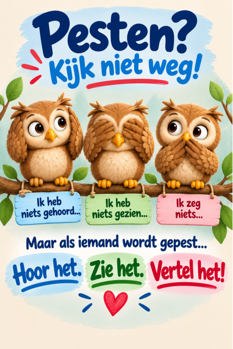 Poster pesten - Kijk niet weg! Hoor het, zie het, vertel het