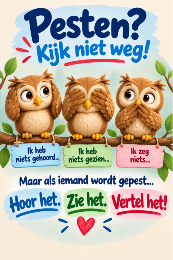 Poster pesten - Kijk niet weg! Hoor het, zie het, vertel het