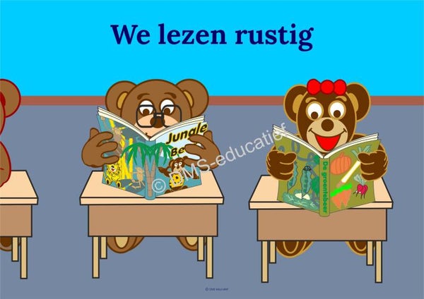 Poster “We lezen rustig” - klasregel voor kleuters (A3)