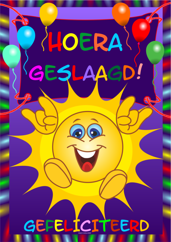 Poster ‘Hoera geslaagd’ A2