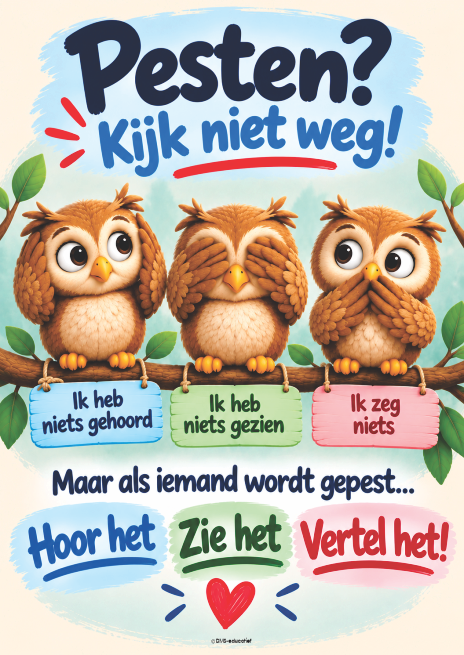 Poster pesten - Kijk niet weg! Hoor het, zie het, vertel het