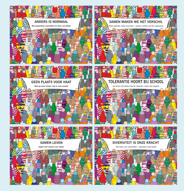 Posterserie ‘Samen leven met respect’ – culturele diversiteit, respect & samenleven (6 posters)