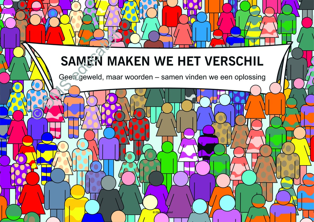 Poster “Samen maken we het verschil” – Geen geweld, maar woorden | dms ...