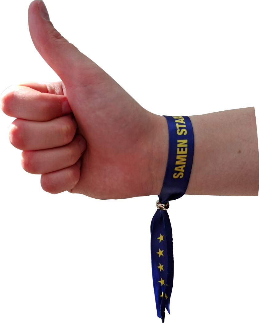 Linnen polsbandje: Samen sterker