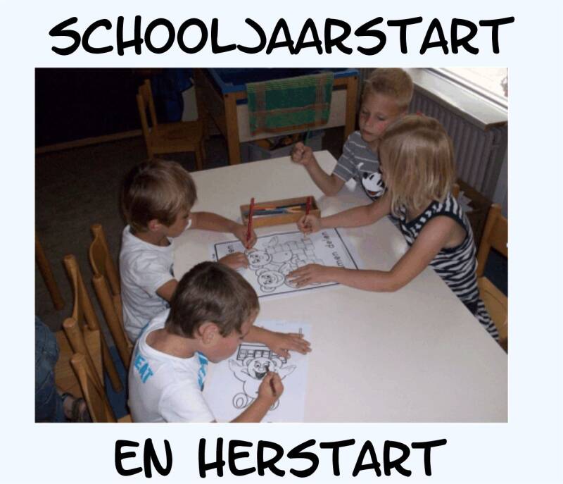 Kinderen werken samen aan groepsvorming tijdens een schooljaarstart of herstart van de klas