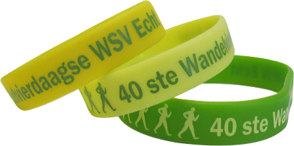 Polsbandje als herinnering en aandenken aan wandelvierdaagse