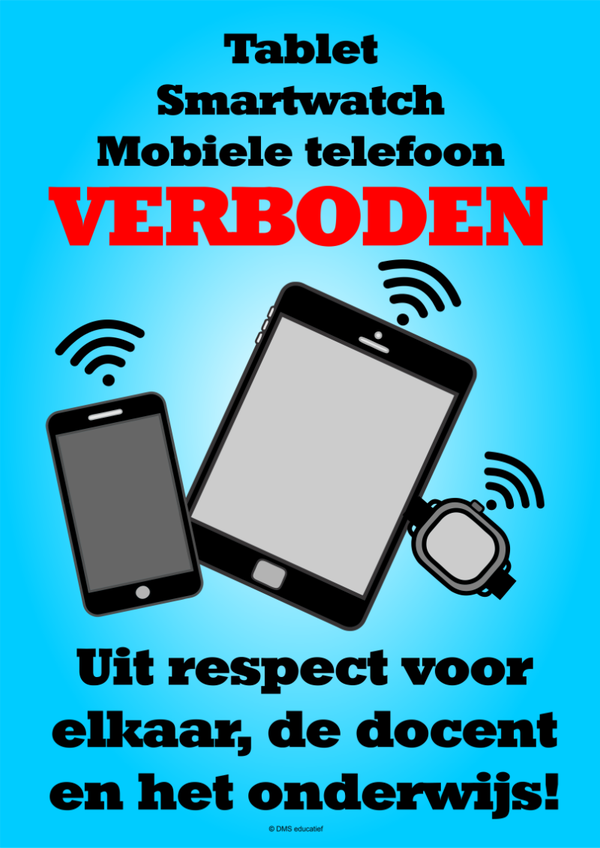 Poster 'Smartphone verboden - Respect voor elkaar' A3