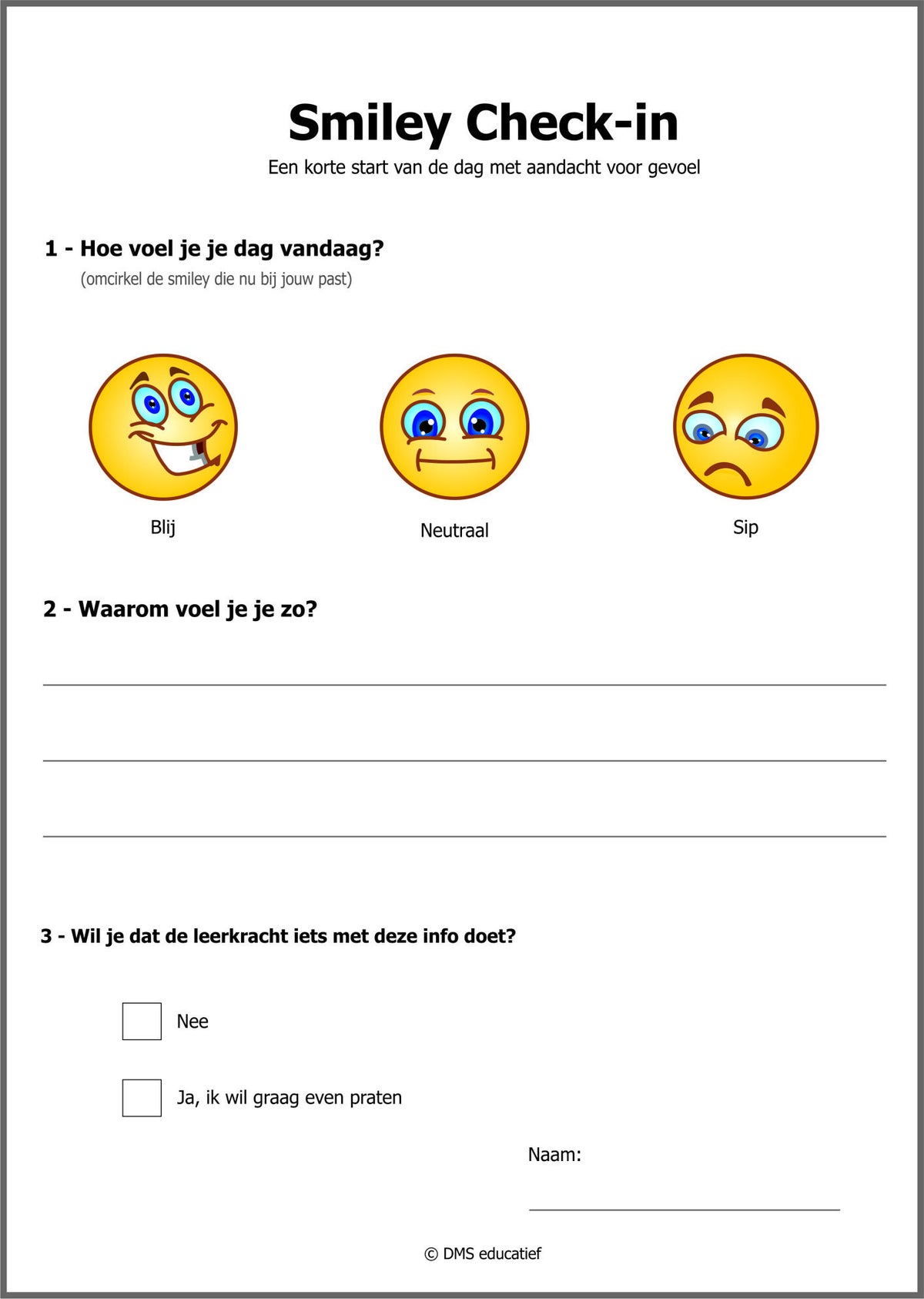 Smiley check-in in de klas | Gouden Weken dag 2