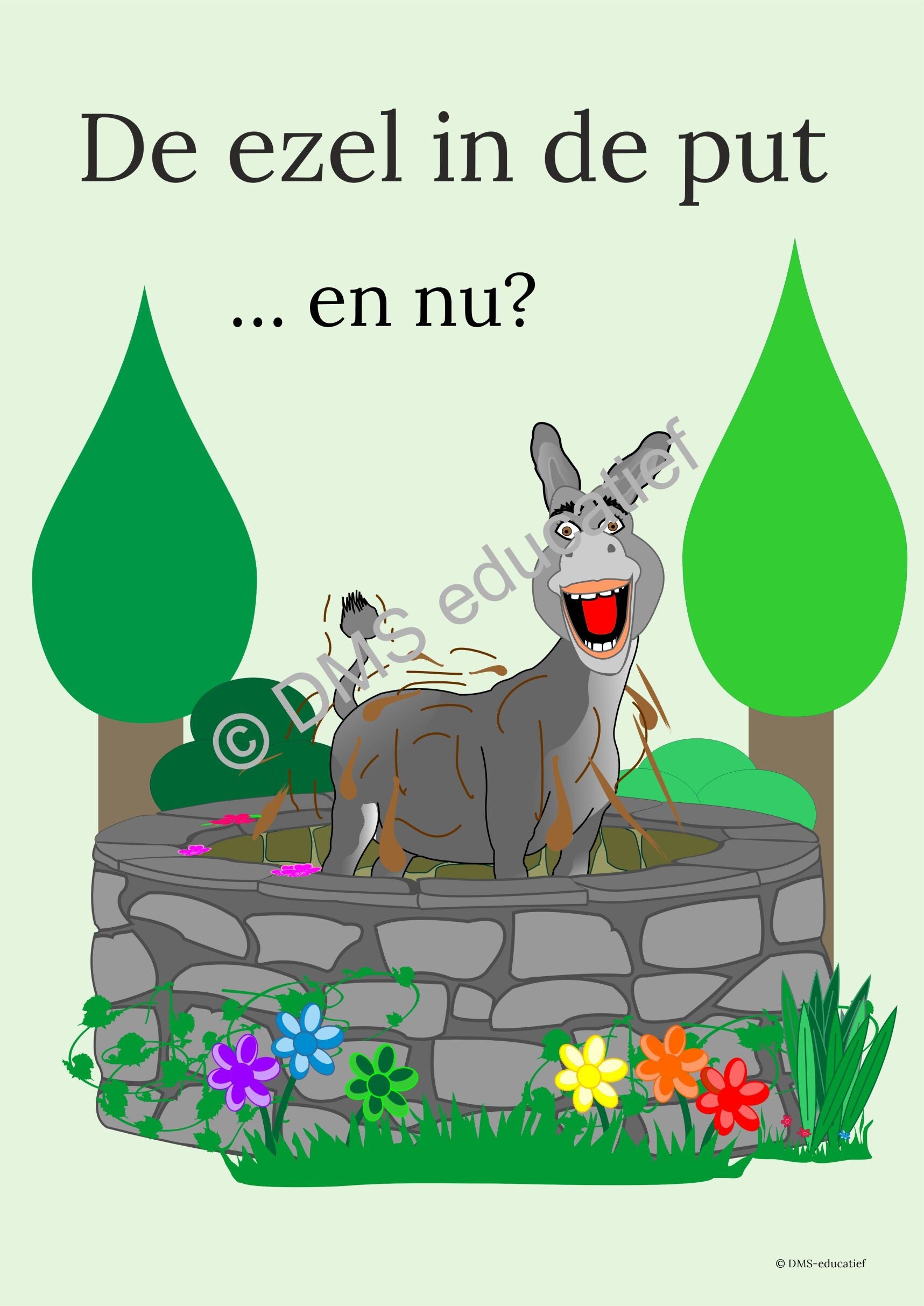 Vertelplaat ‘De ezel in de put’ – veerkracht (A3)