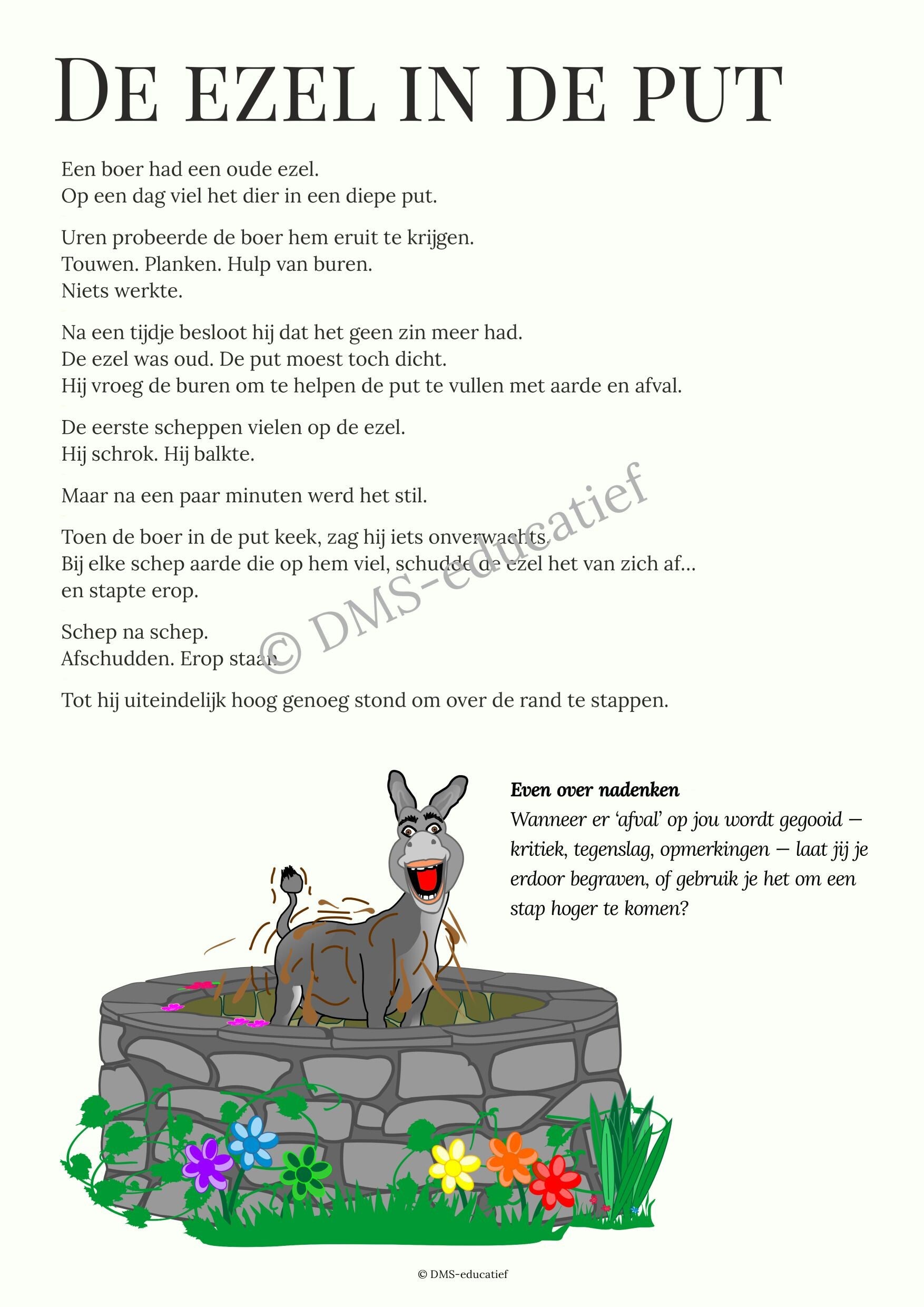 Verhaalposter 'De ezel in de put' (A3)