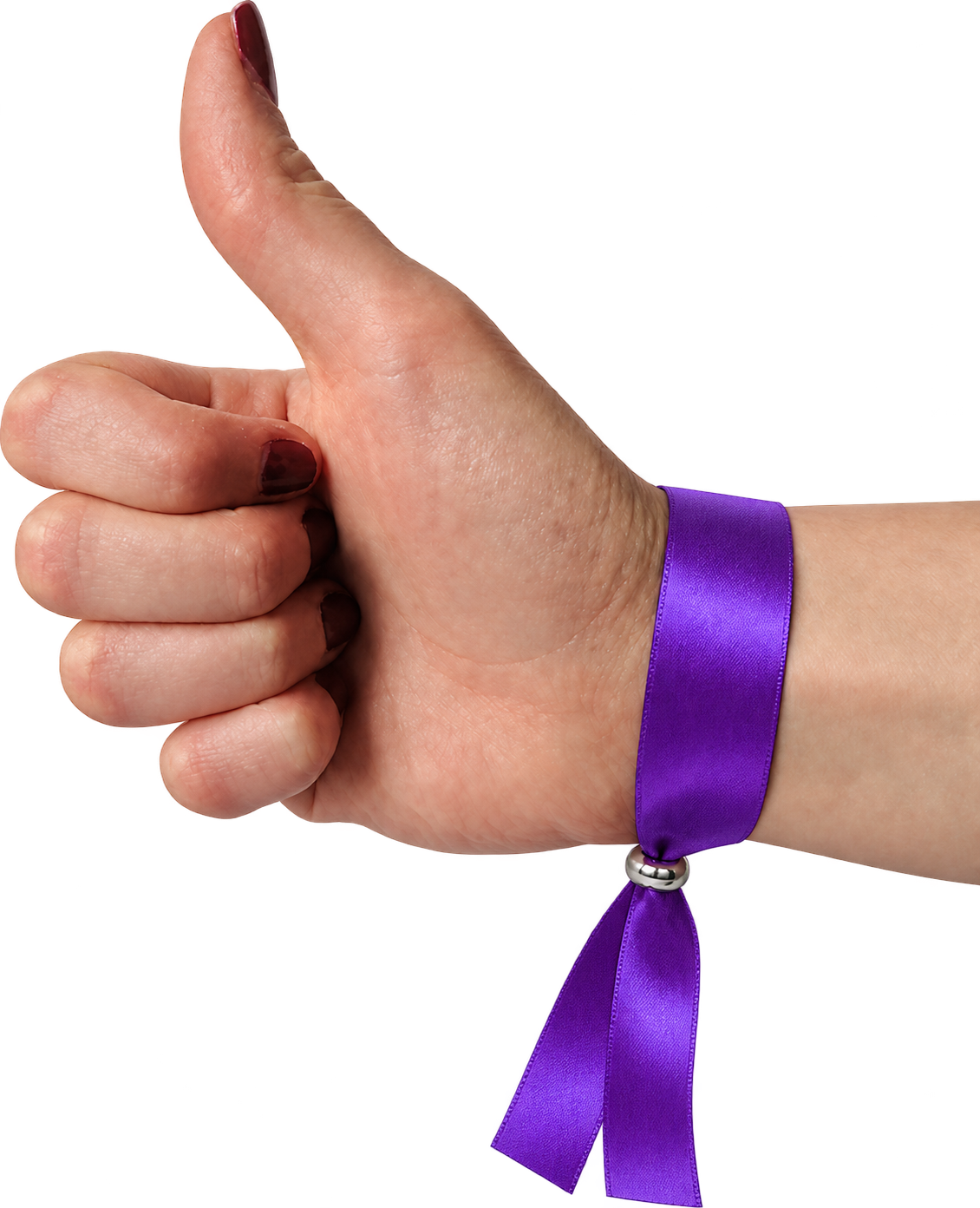 Paarse Vrijdag armbandje – effen paars satijn