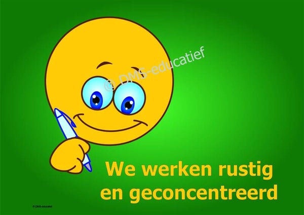 Poster “We werken rustig en geconcentreerd” (A3)