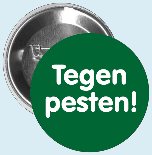 Button 'Tegen pesten!' donkergroen