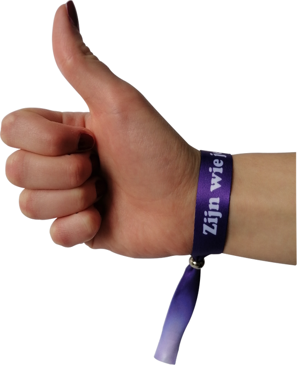 Paarse armbandjes 'Zijn wie je bent!'