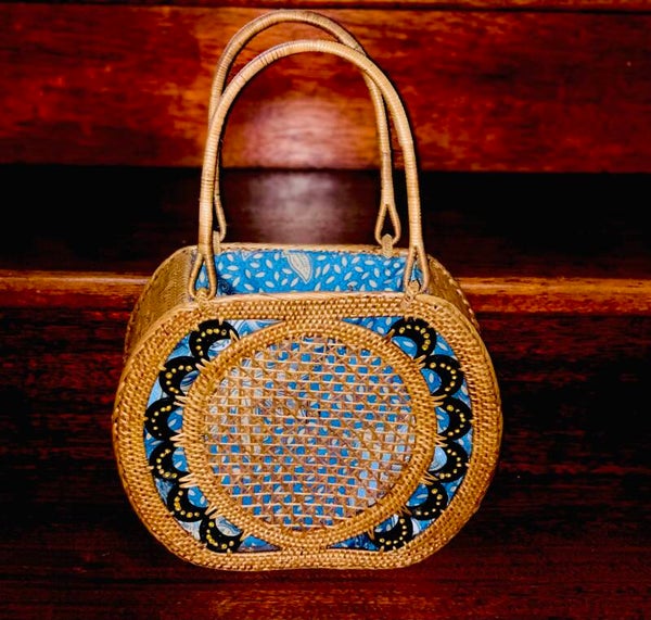 Rattan Handbag With Coconut Large