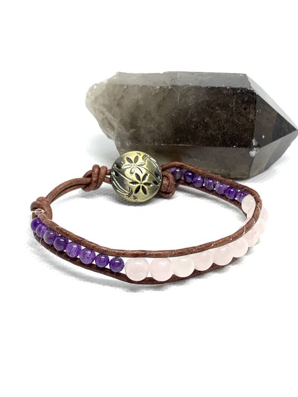 Rose Quartz with Amethyst