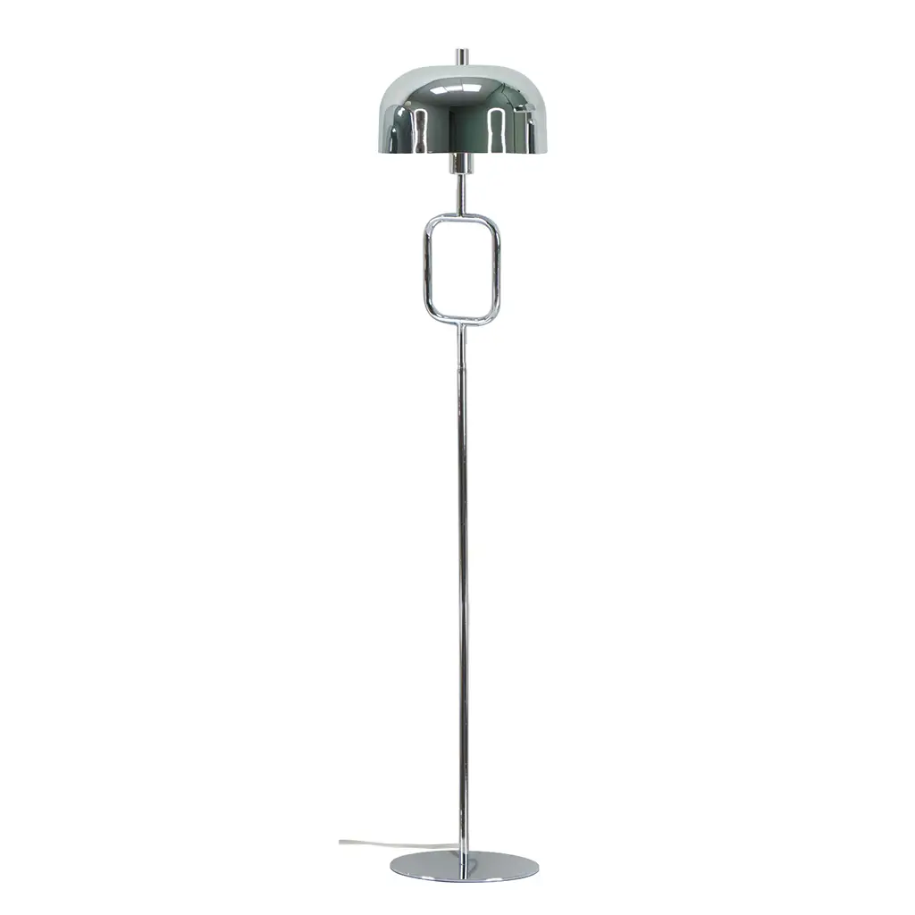 Mode-Stehlampe aus Chrom, Ø 30 cm, Höhe 150 cm